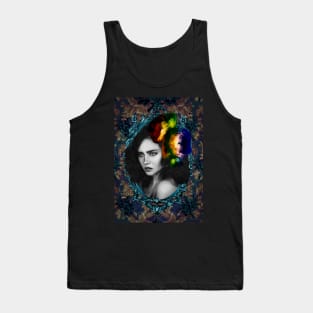 LGTB Tribute Flower Rainbow Realistic Artwork Tank Top